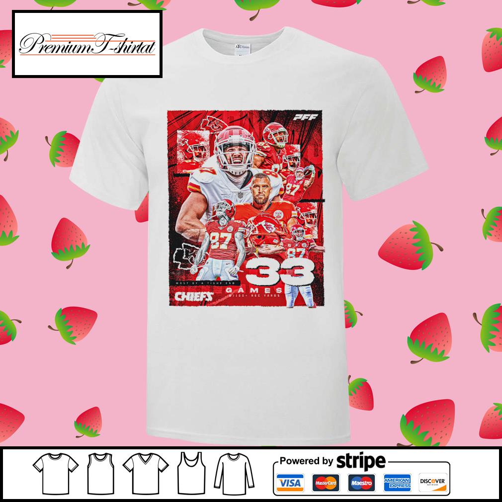Travis Kelce Most By Tight End Chiefs 33 Games Shirt